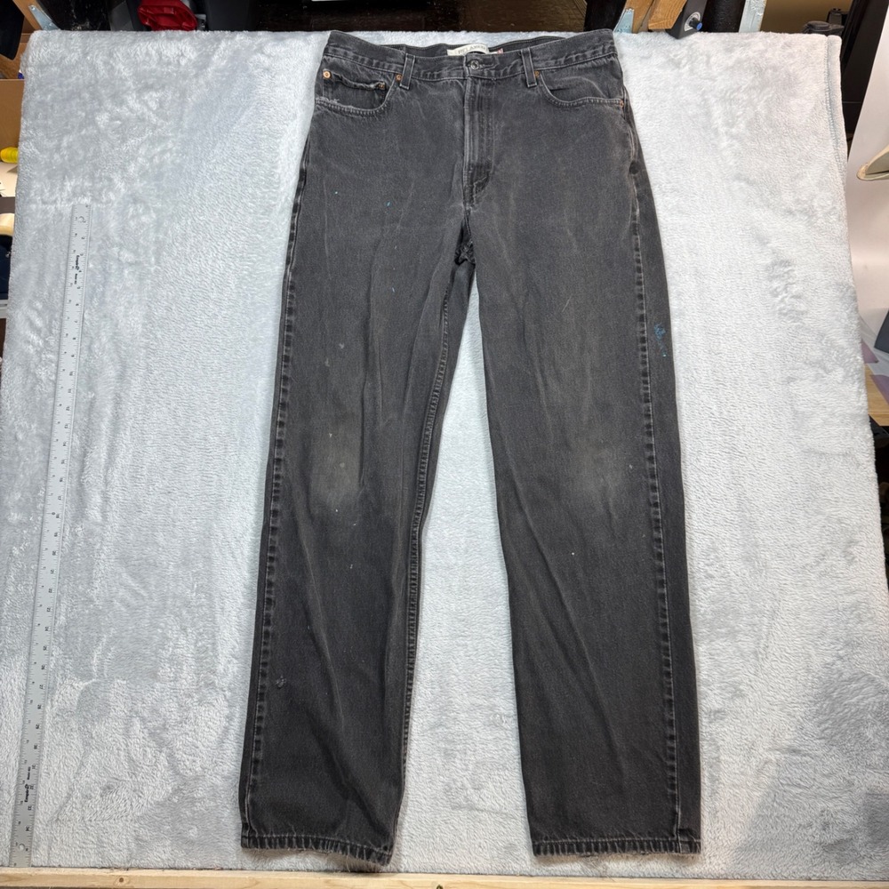 Vintage Levi 550 Relaxed Fit Jeans Mens W36 L36 (Fits 36x34) Black Faded Y2K